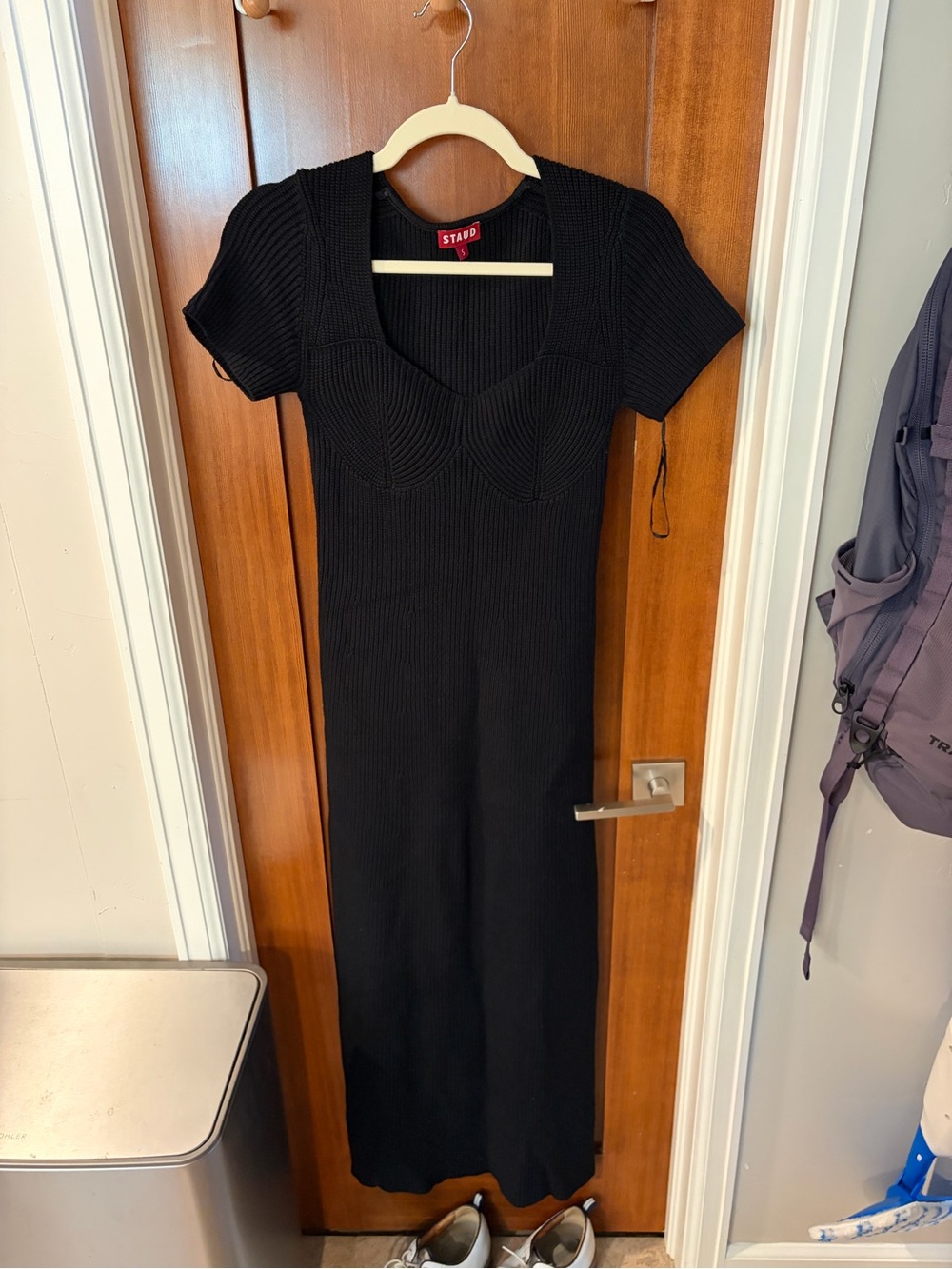 STAUD Camden Black Ribbed sweater dress - Picture 3 of 5
